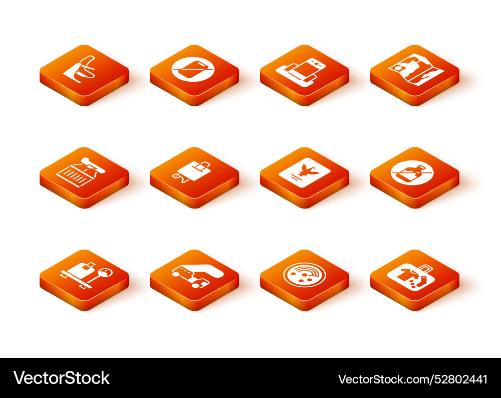 Set scale with suitcase passenger ladder plane Vector Image