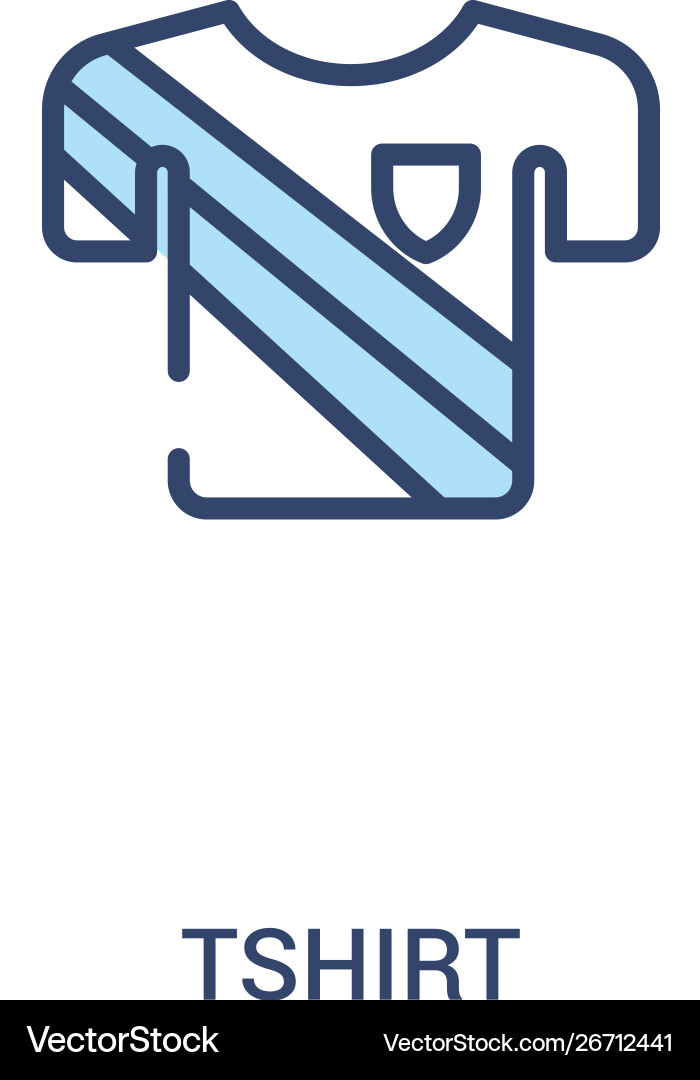 Tshirt concept 2 colored icon simple line element Tshirt concept 2 colored icon simple line element vector image