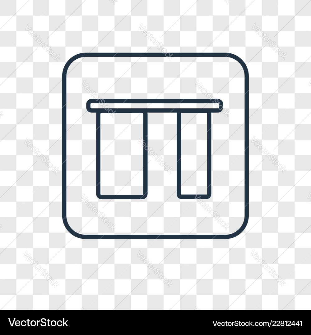 Vertical alignment concept linear icon isolated Vector Image