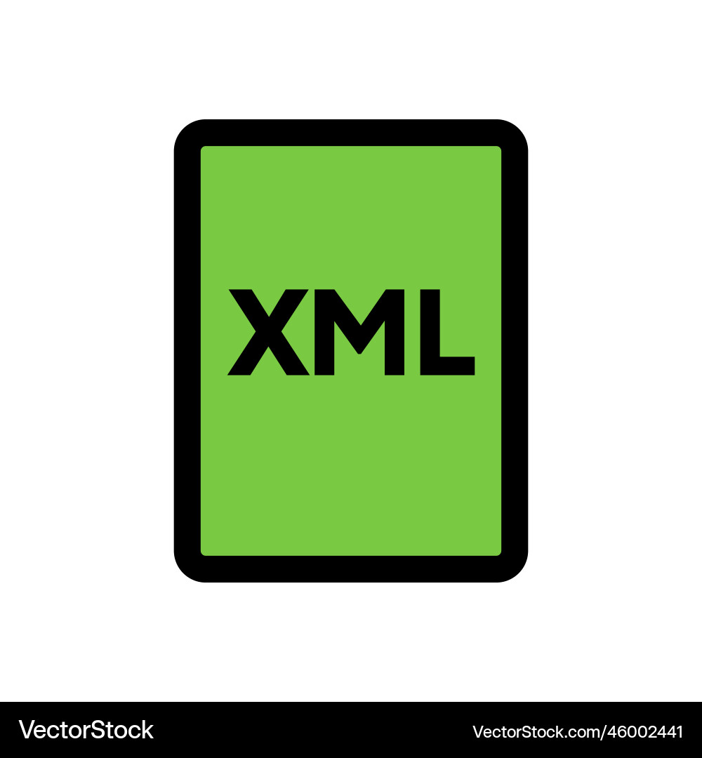 Xml file icon line isolated on white background Xml file icon line isolated on white background vector image