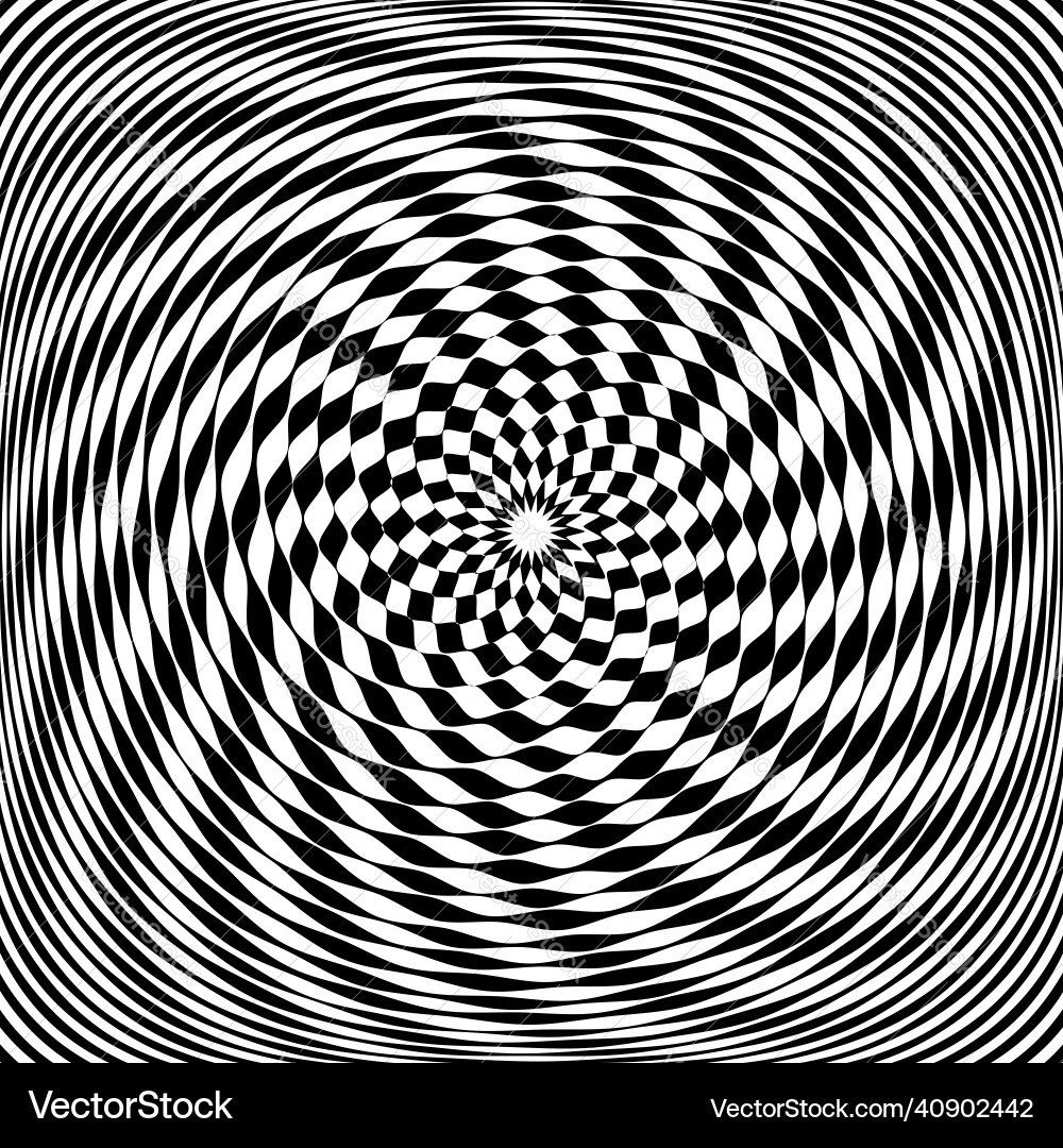 Abstract op art pattern with whirl movement effect Abstract op art pattern with whirl movement effect vector image