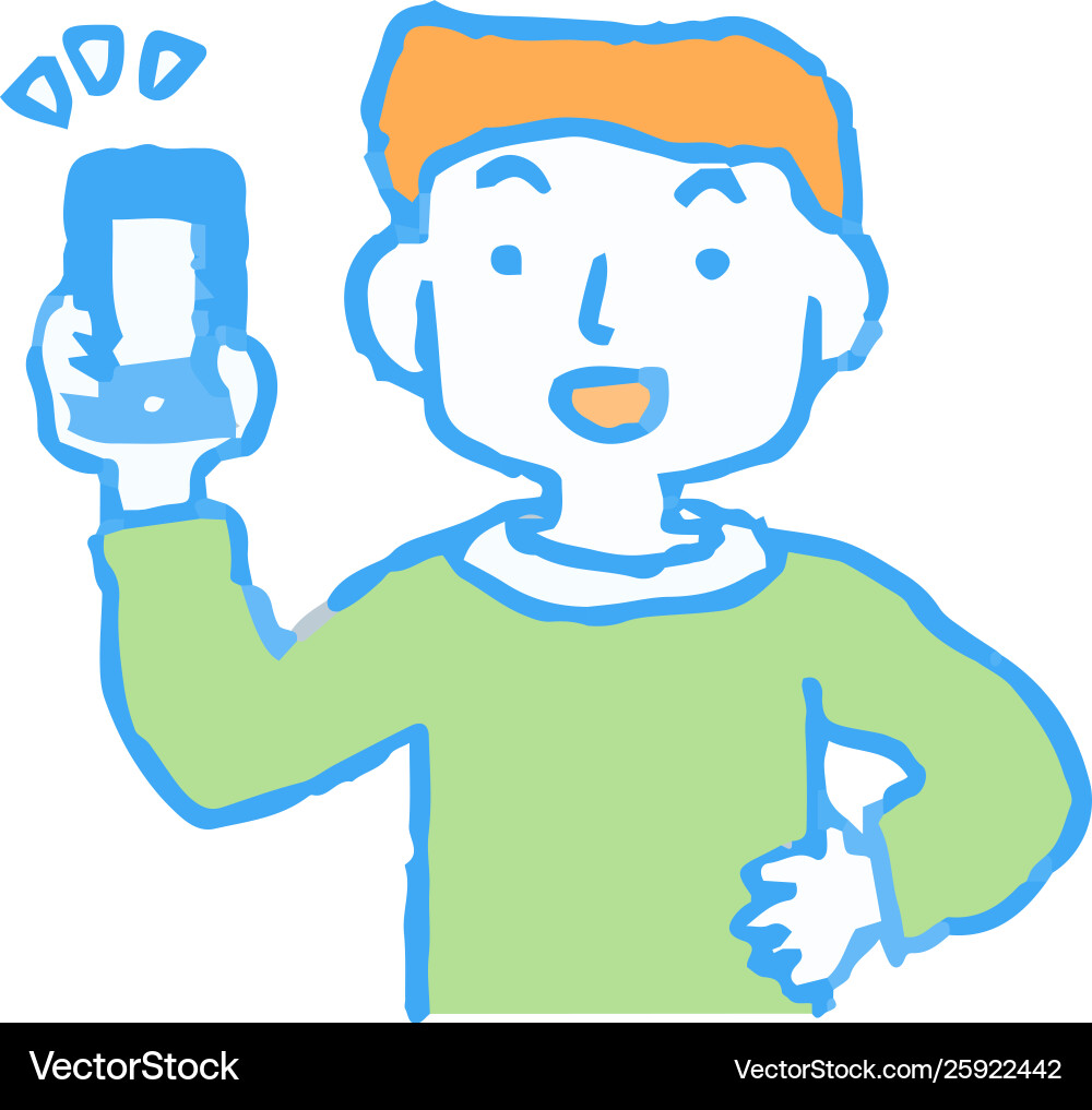 Analog-style pop man using smartphone payment Analog-style pop man using smartphone payment Vector Image
