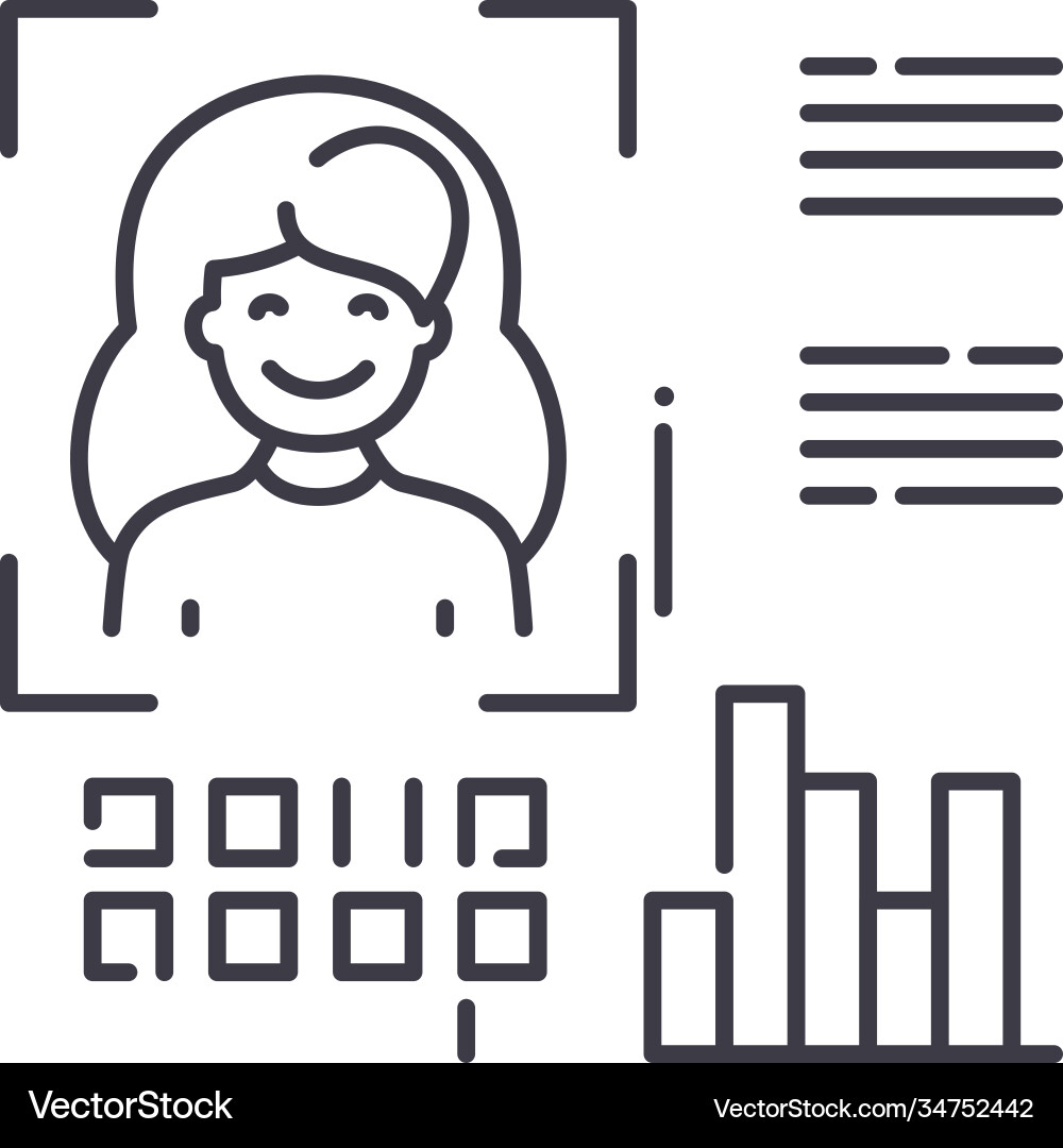 Biometric data icon linear isolated Biometric data icon linear isolated vector image