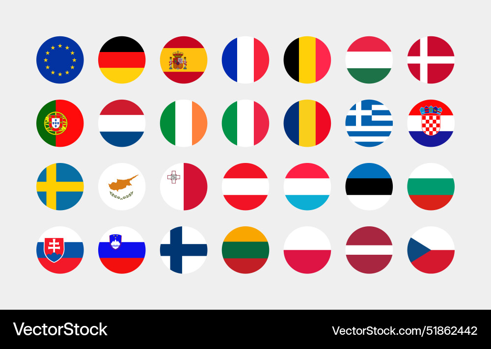 European Union Flags European Union Flags vector image