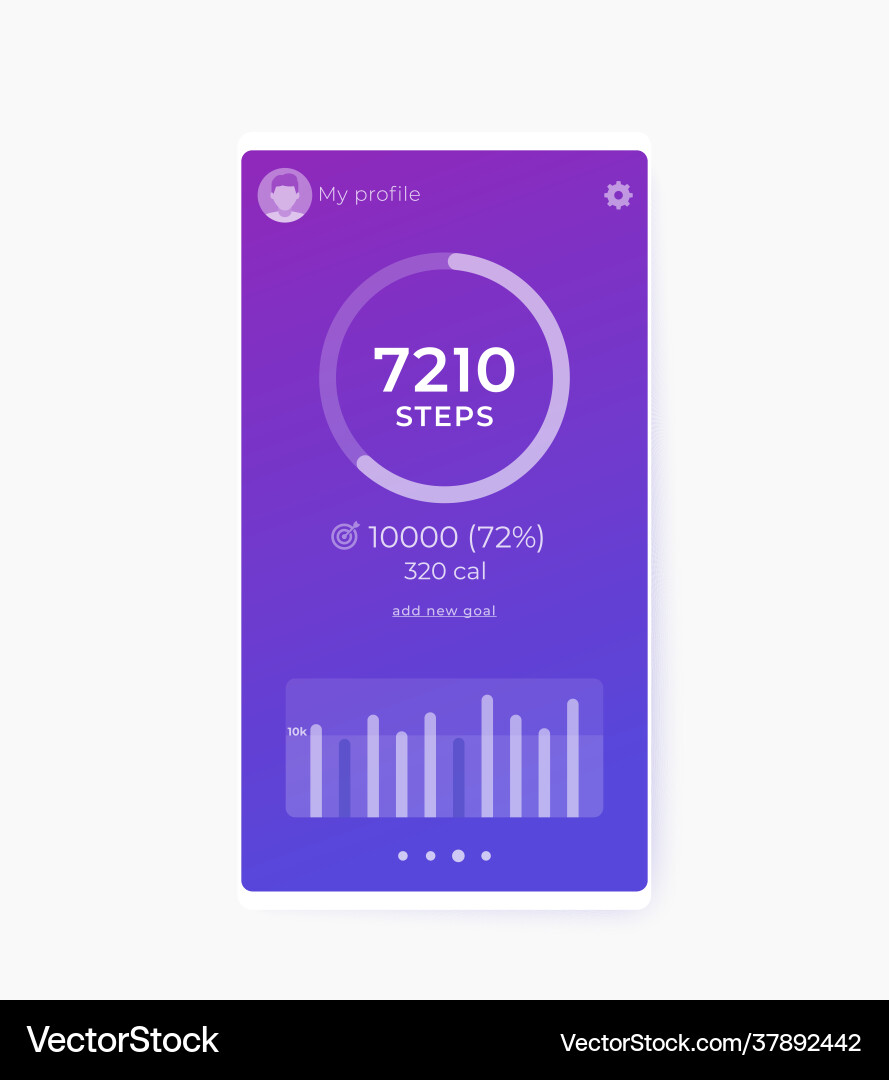 Fitness app activity tracker and step counter ui vector image