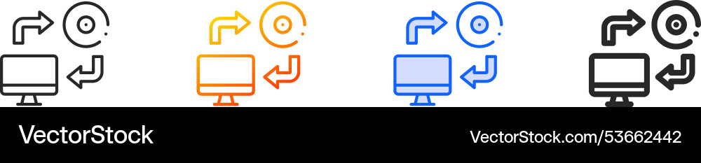 Installation iconthin linear gradient blue stroke Installation iconthin linear gradient blue stroke Vector Image