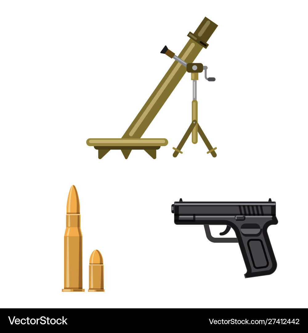 Isolated object weapon and gun icon set Isolated object weapon and gun icon set Vector Image
