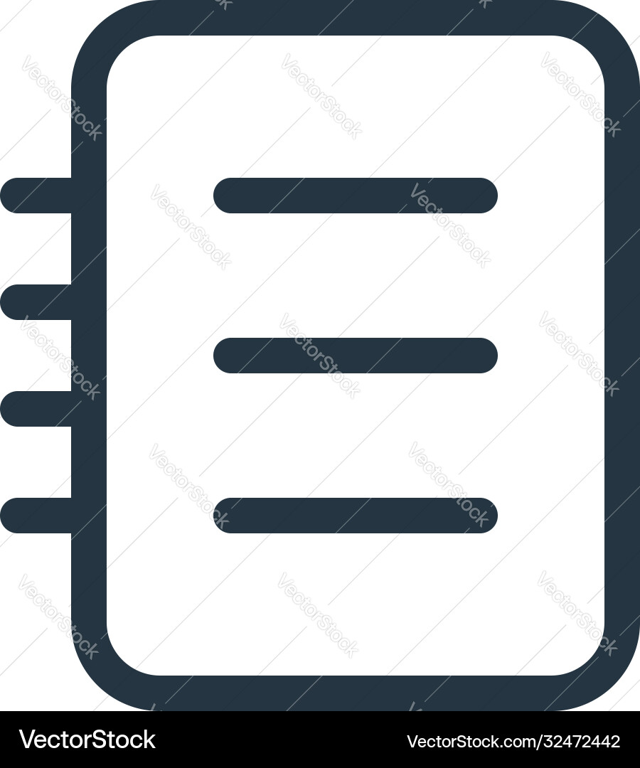 Notebook icon editable stroke Vector Image