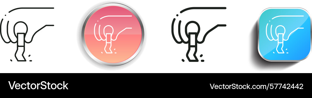 Quit smoking icon thin linear regular and button vector image