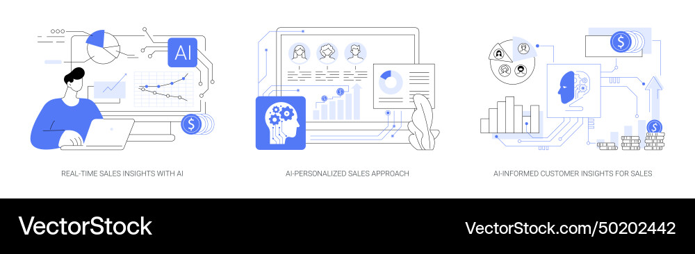 Sales customization with ai abstract concept Sales customization with ai abstract concept vector image