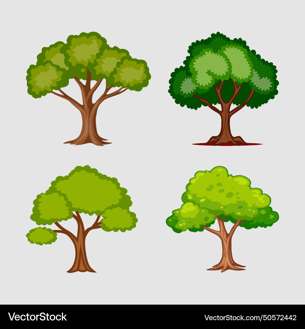 Set of different tree Set of different tree Vector Image