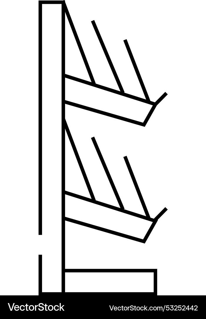 Shelf with booklets line icon Shelf with booklets line icon vector image