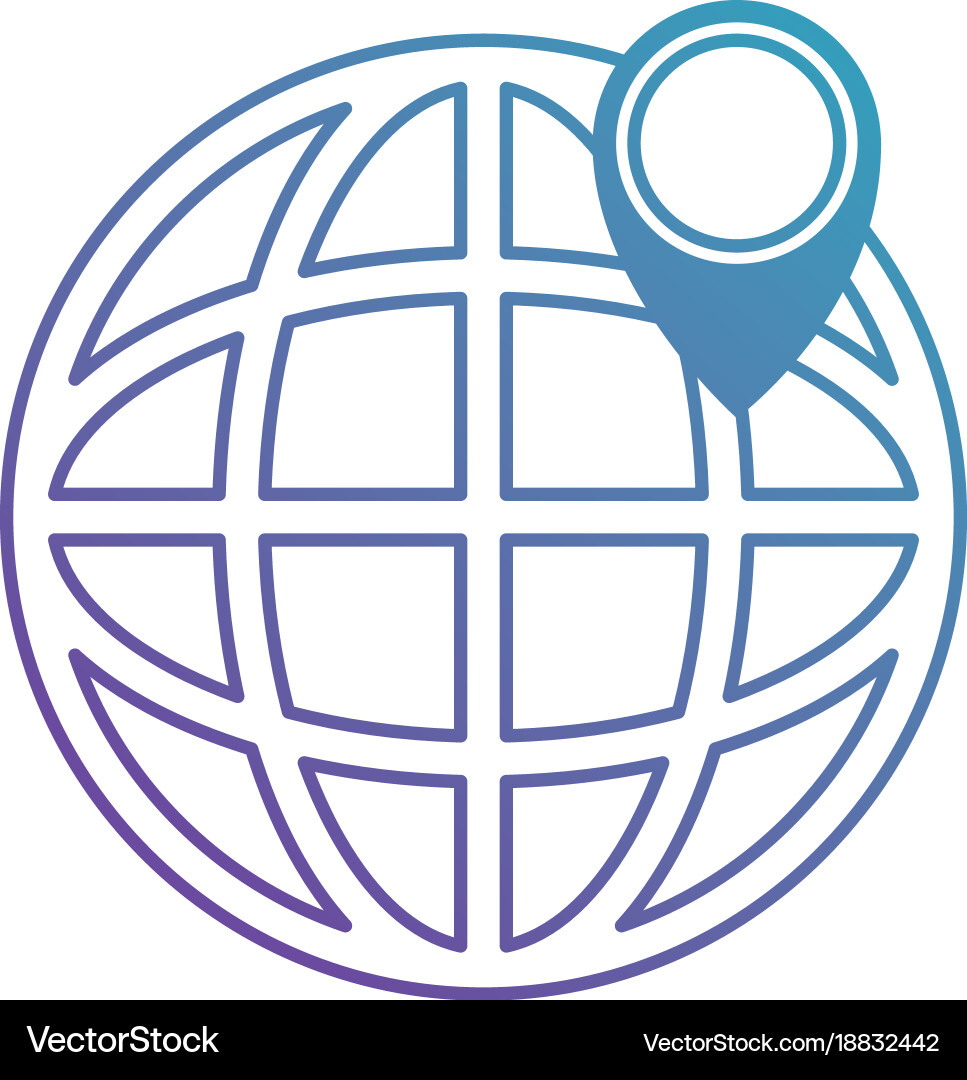 Sphere planet with pointer vector image