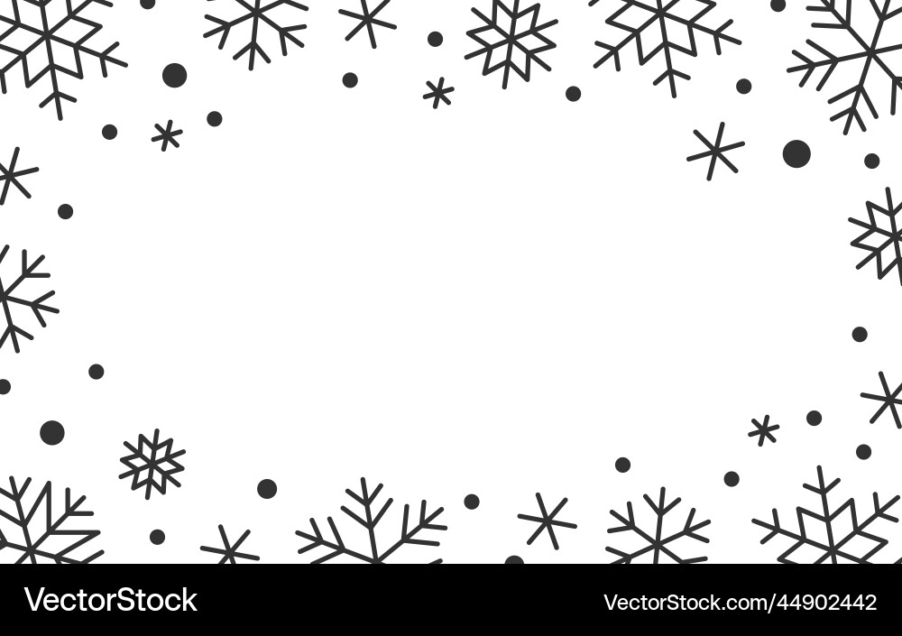 Winter Snowflake Border Frame vector image