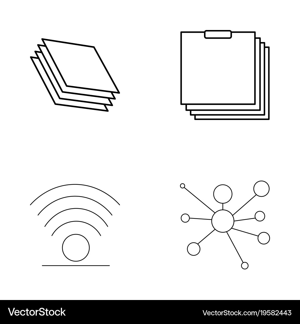 Basic elements outline icons set linear icon vector image
