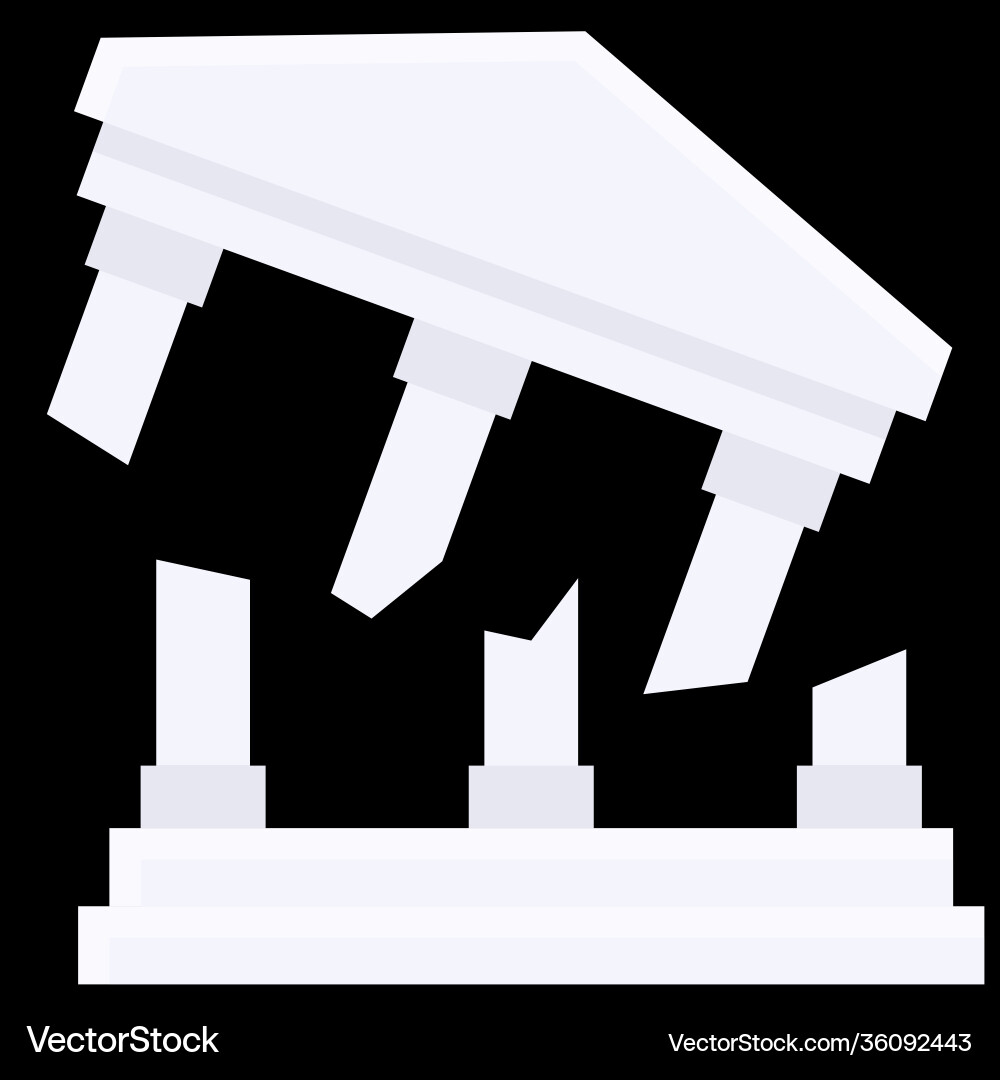 Broken court icon bankruptcy related Vector Image