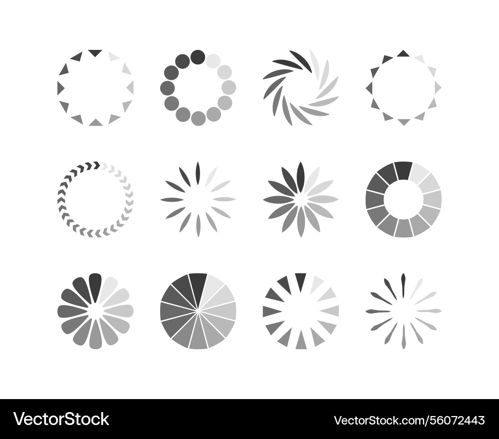 Collection loading bar status icon set of loaded vector image