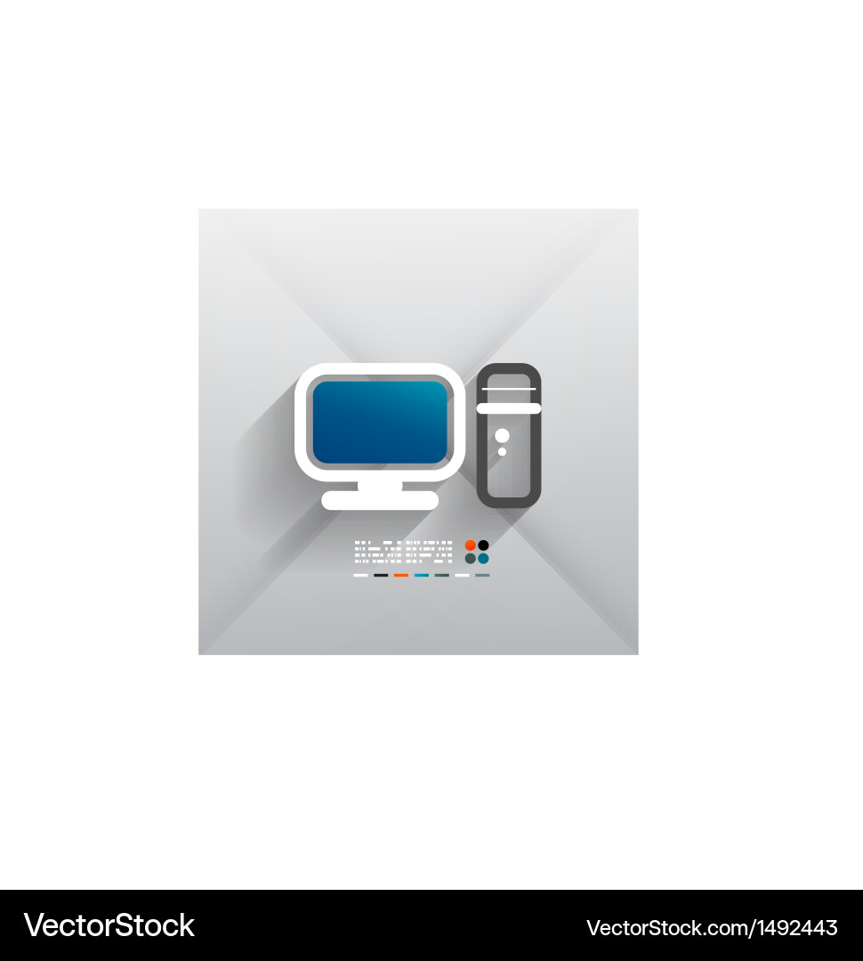 Computer 3d paper design vector image