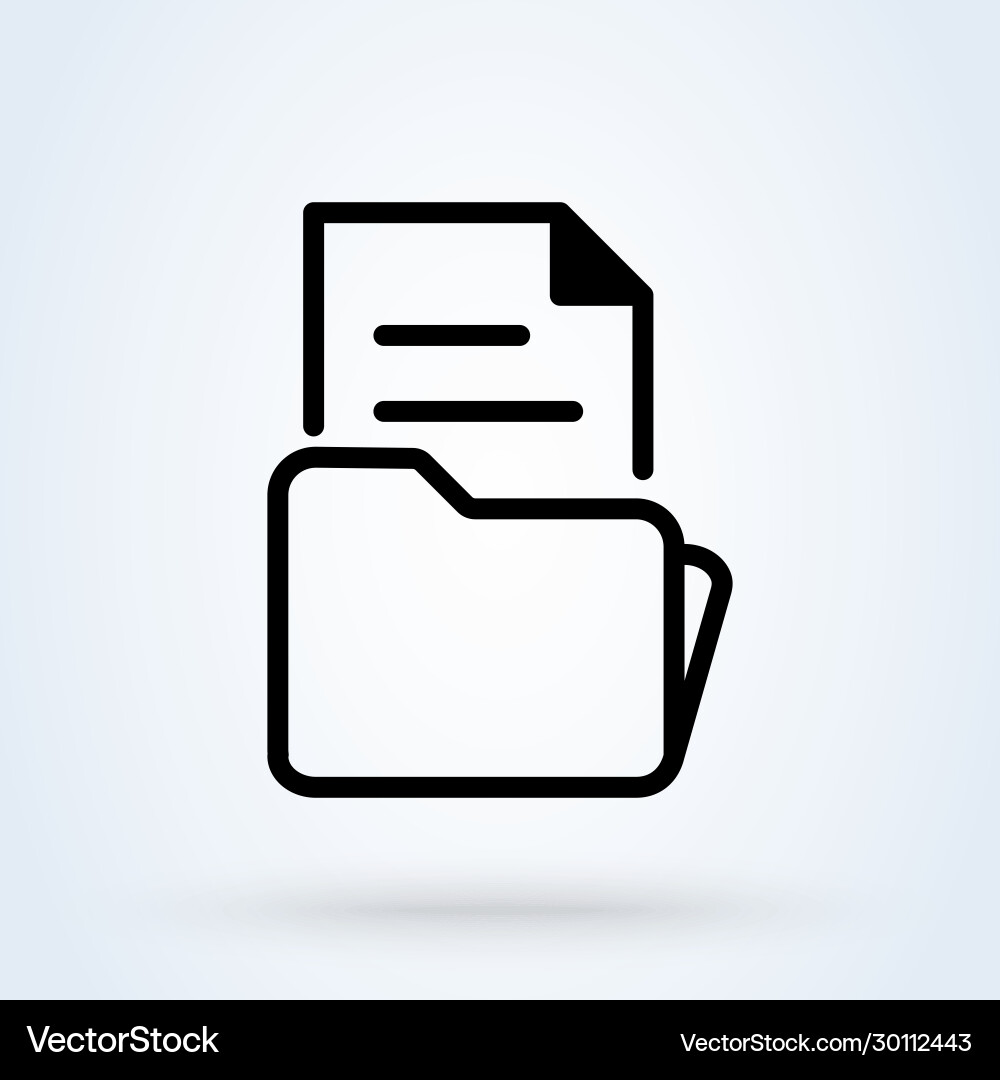 Document file and folder simple modern icon Vector Image