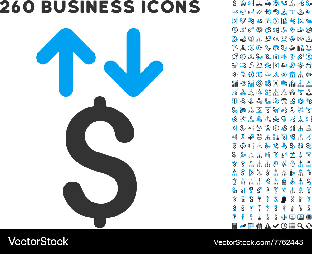 Dollar transactions icon with flat set Vector Image