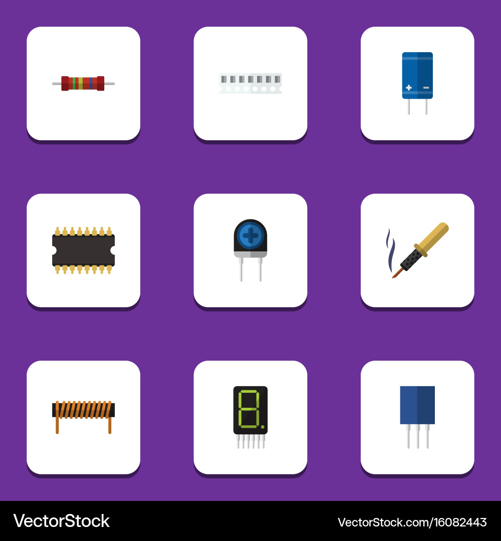 Flat icon device set of display bobbin vector image