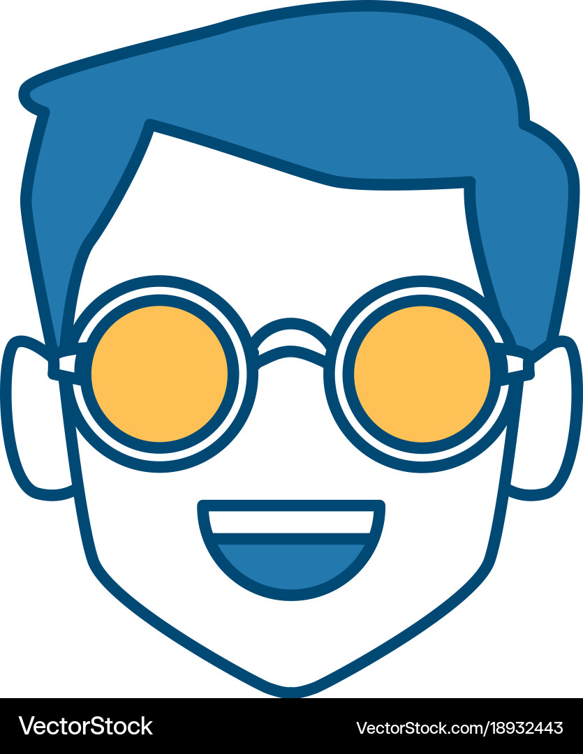 Geek man with round frame glasses vector image