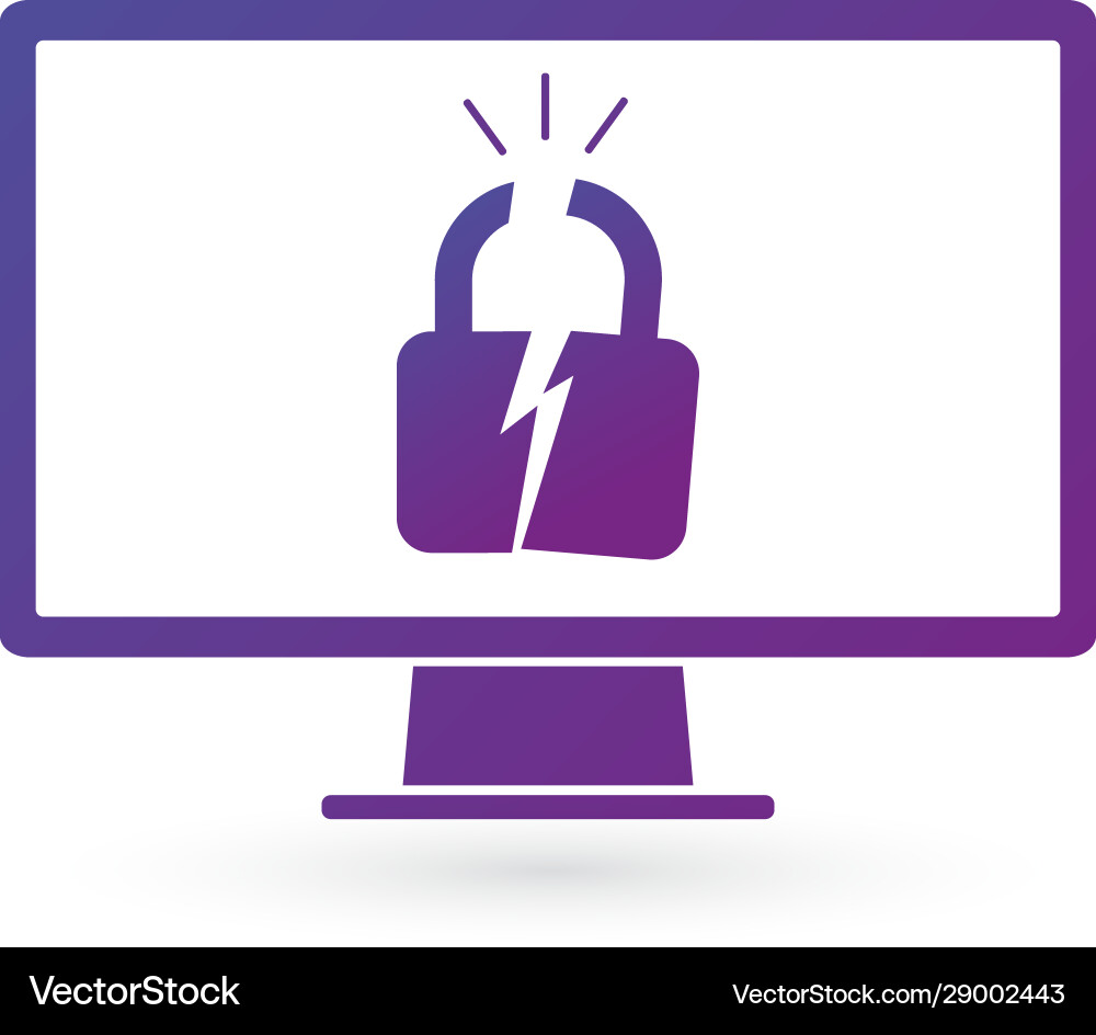 Hackers attacked computer flat pc monitor vector image