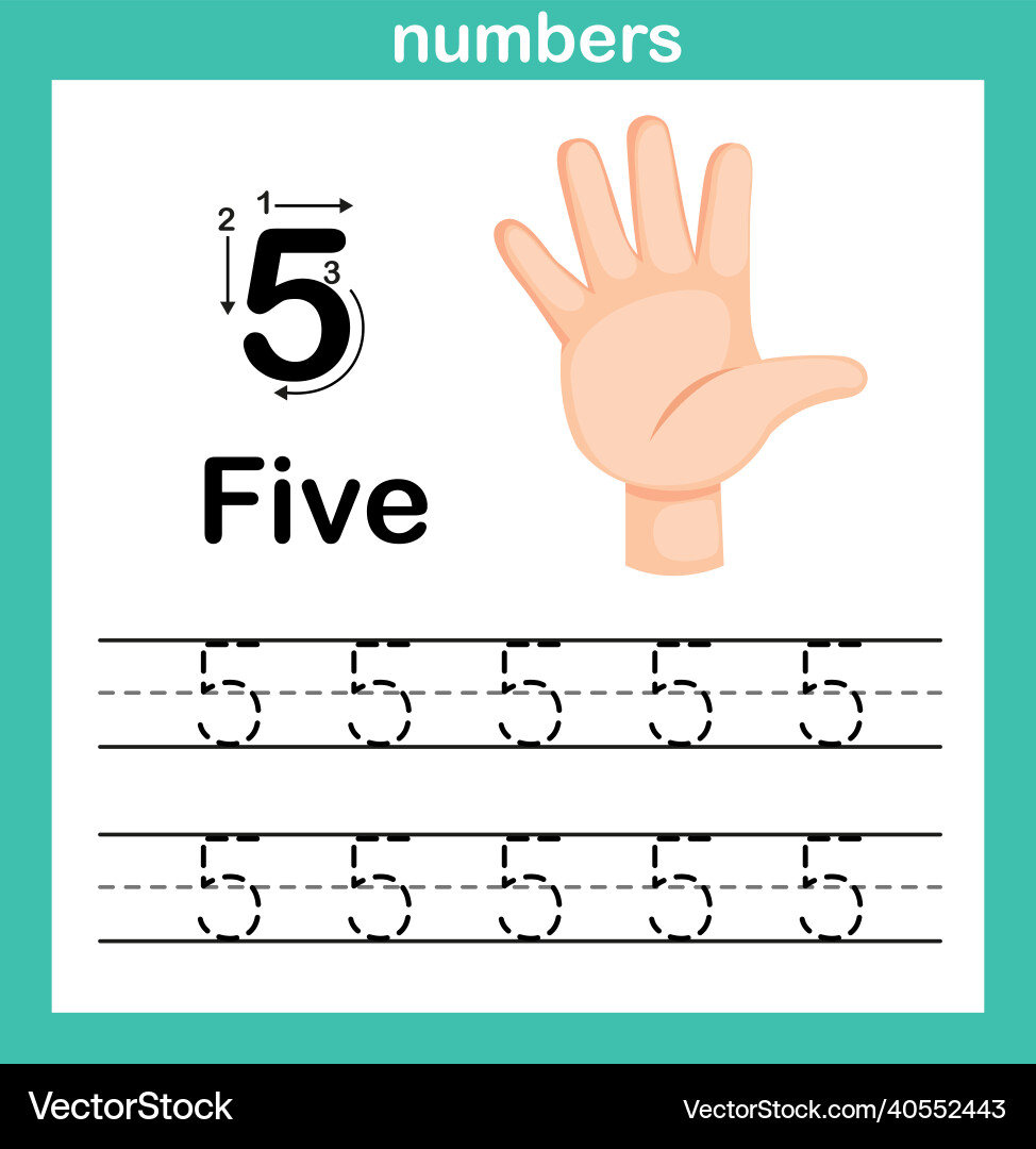 Hand countfinger and numbernumber exercise Hand countfinger and numbernumber exercise vector image