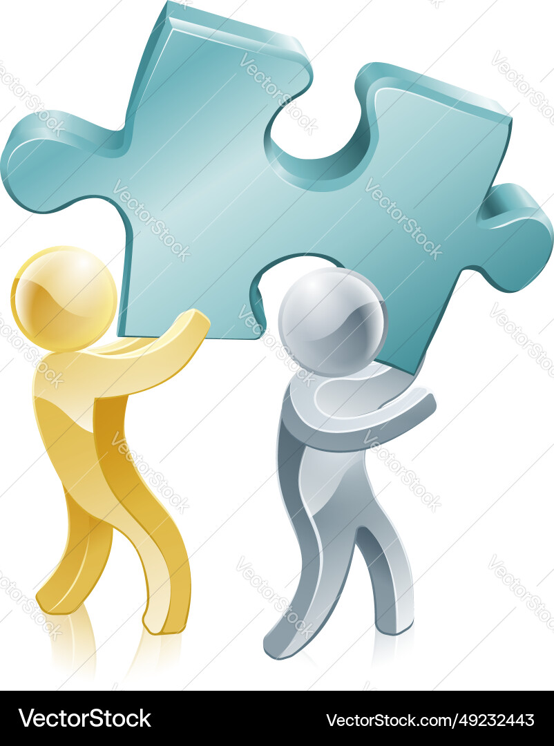 Jigsaw piece mascots Jigsaw piece mascots vector image