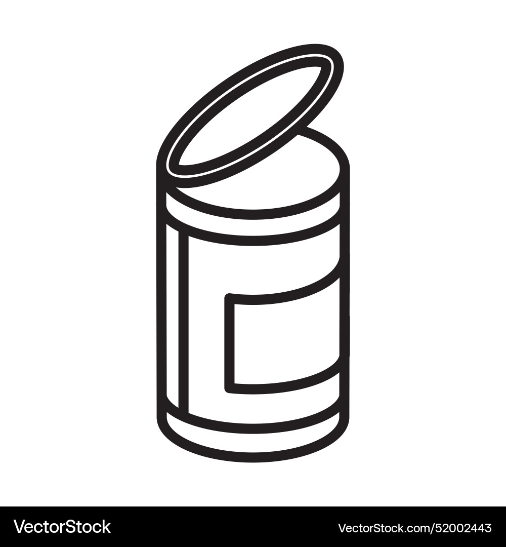 Open tin can graphic emphasizing easy-open Open tin can graphic emphasizing easy-open Vector Image
