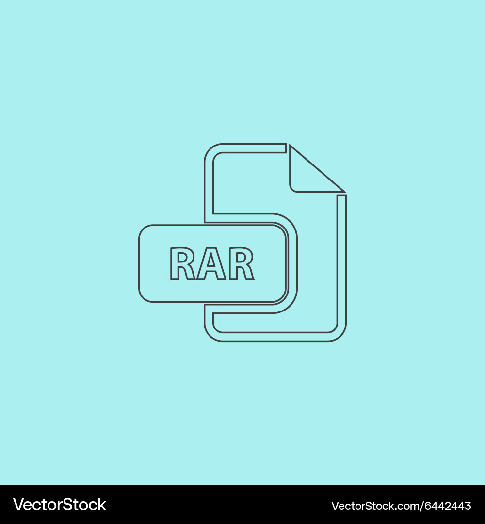 Rar file format icon vector image