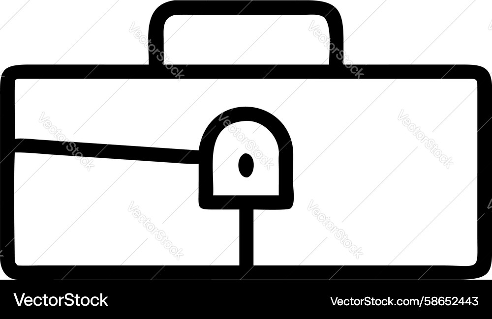 Secure Briefcase with Lock Icon Vector Image