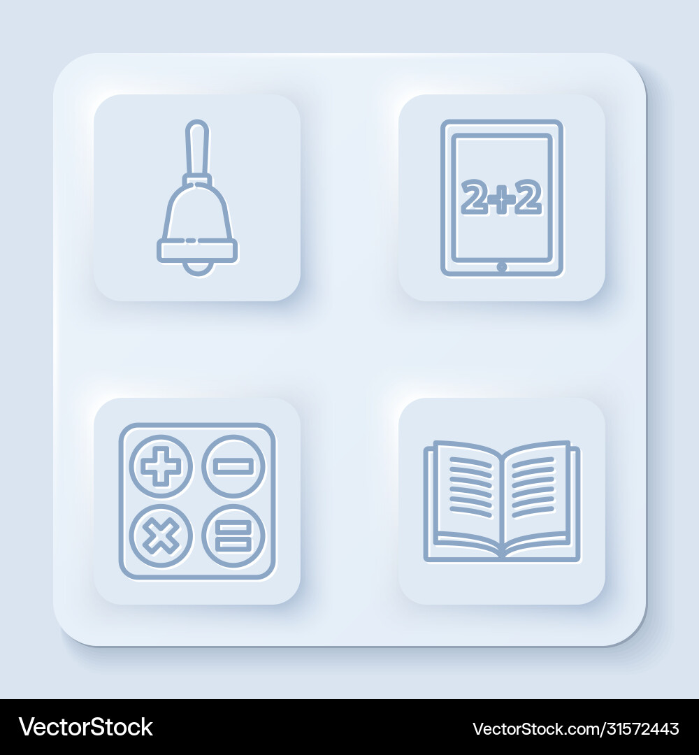 Set line test or exam sheet calculation square Set line test or exam sheet calculation square Vector Image