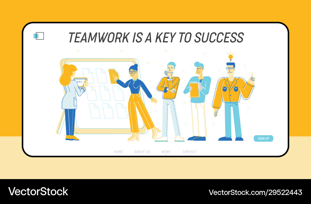 Team project development teamwork process website Vector Image