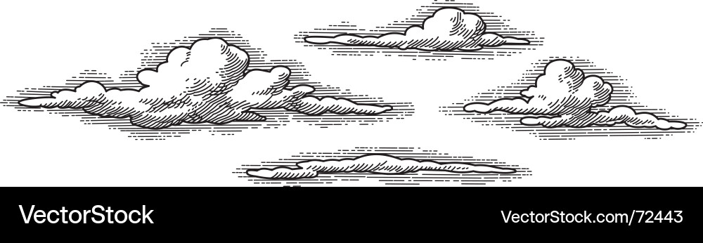Vintage Cloud Sketch vector image
