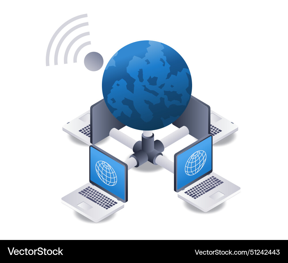 Wifi network computer server technology Vector Image