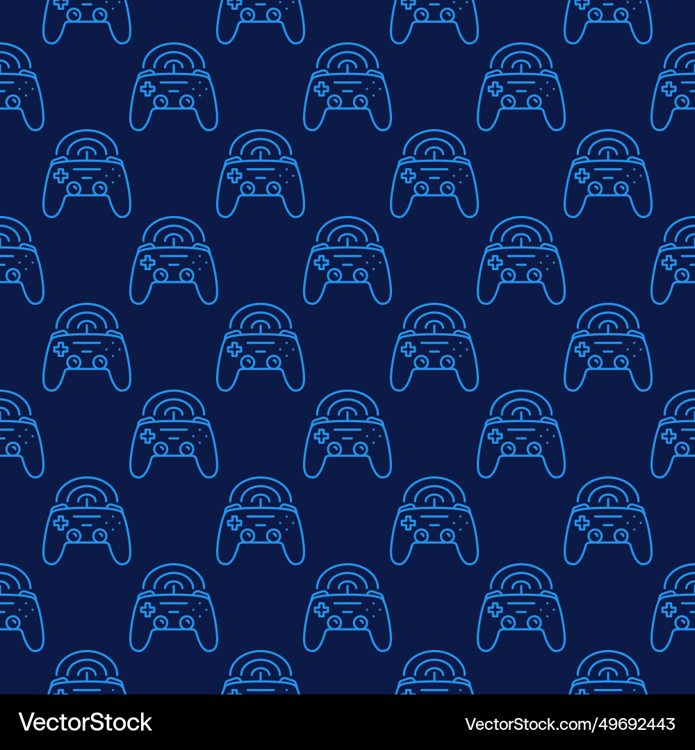 Wireless videogame controller joypad blue linear Wireless videogame controller joypad blue linear vector image