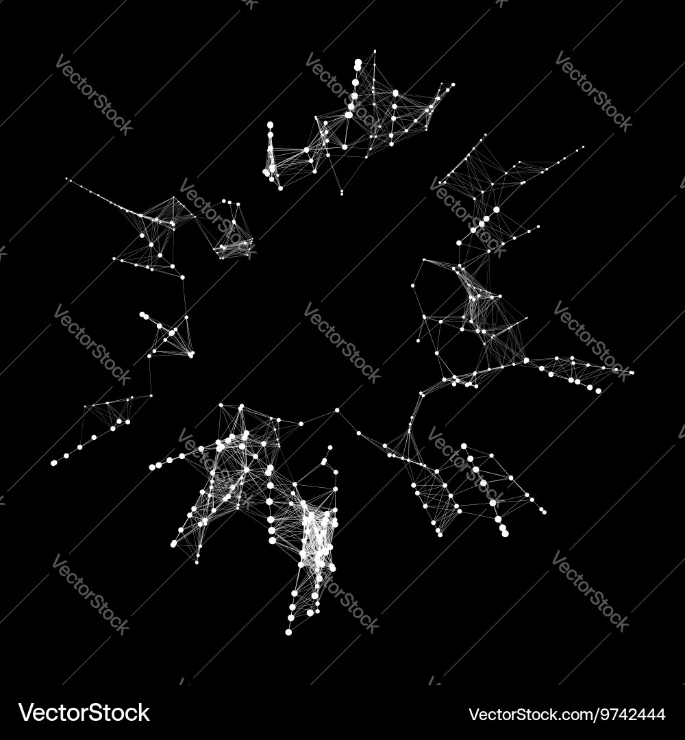 3d connection structure technology style grid Vector Image