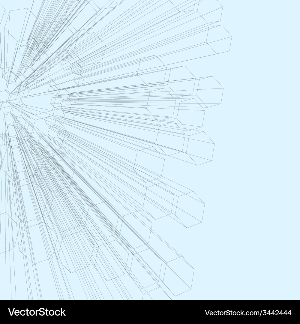 3D Hexagon Abstract Background vector image