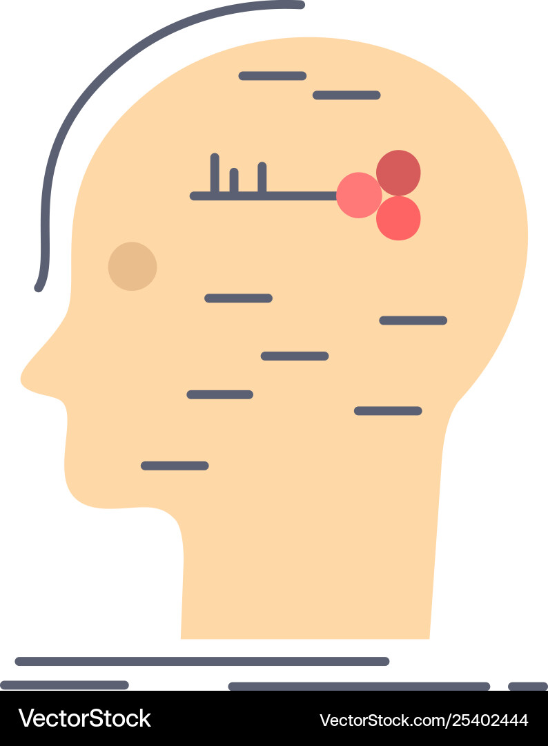 Brain hack hacking key mind flat color icon Brain hack hacking key mind flat color icon vector image