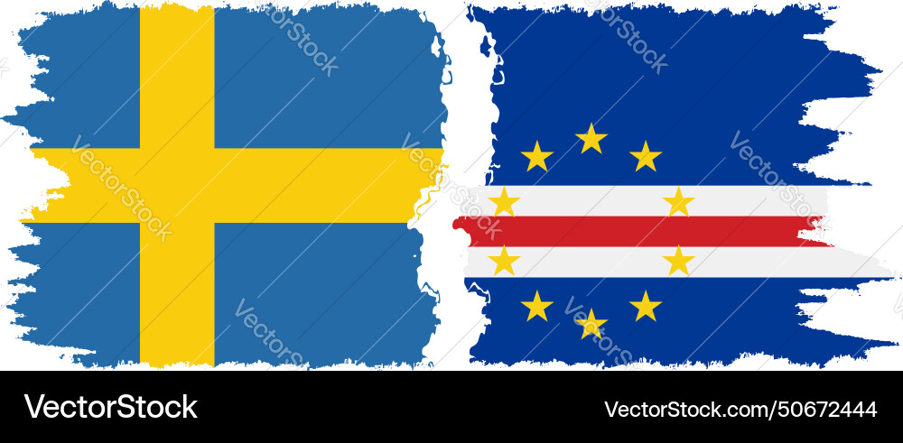 Cape verde and sweden grunge flags connection Cape verde and sweden grunge flags connection vector image