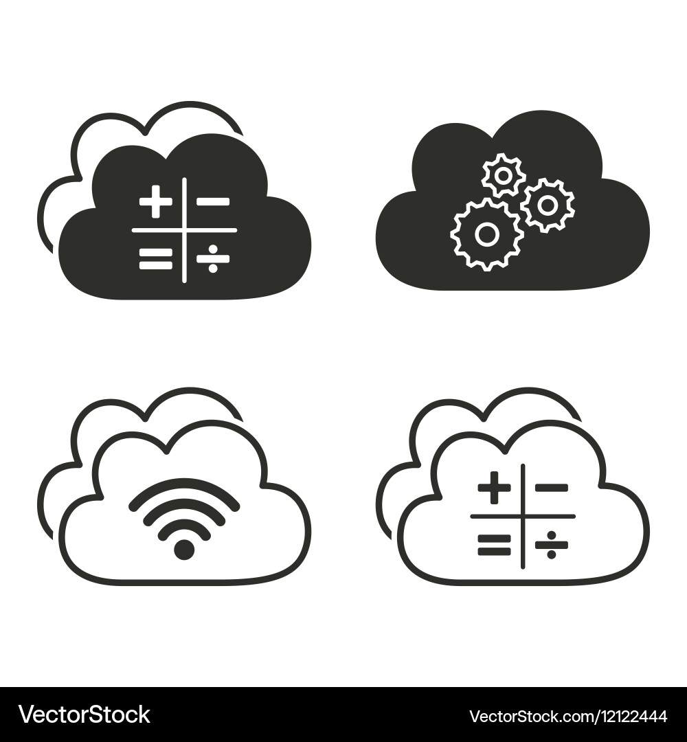 Cloud computing icon set vector image