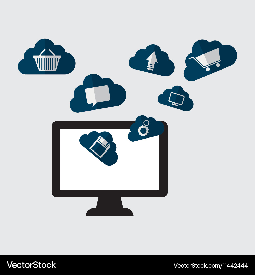 Cloud computing technology Vector Image