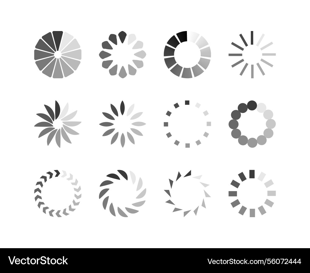Collection loading bar status icon set of loaded vector image