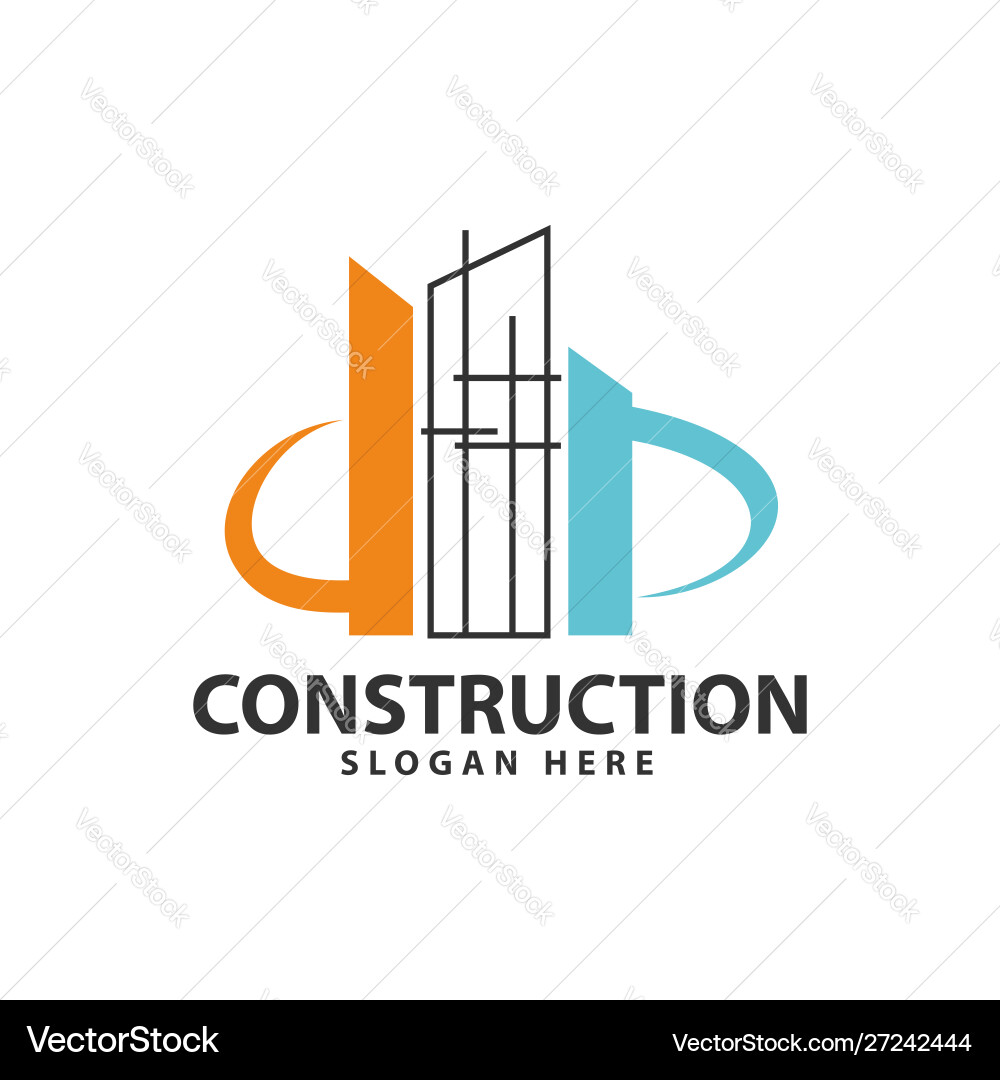 Modern abstract vector construction company logo template. Logotype for  builder by sergeykoshkin Vectors \u0026 Illustrations with Unlimited Downloads -  Yayimages, image size:1000x1080