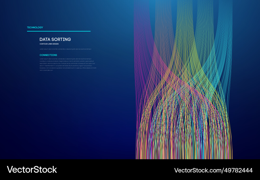 Data sorting colorful lines background flow Data sorting colorful lines background flow vector image