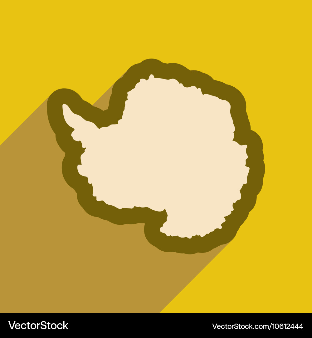 Flat web icon with long shadow map arctic vector image