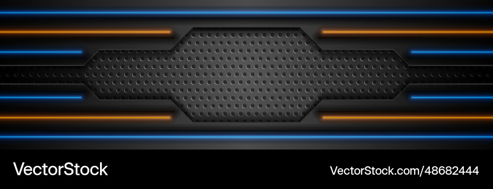 Futuristic technology background with blue orange Futuristic technology background with blue orange vector image