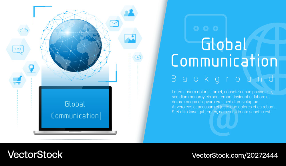 Global communication and connection concept Vector Image