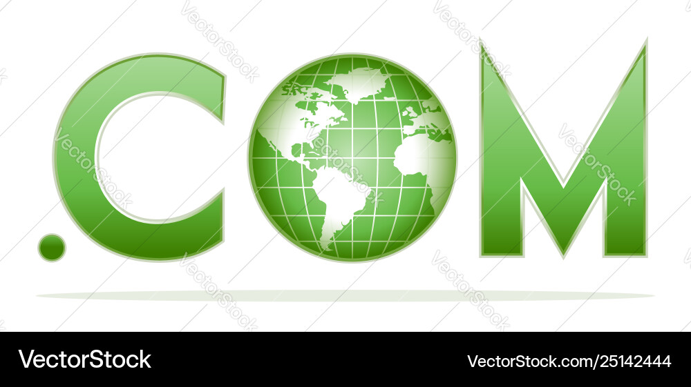 Globe with dot com Globe with dot com vector image